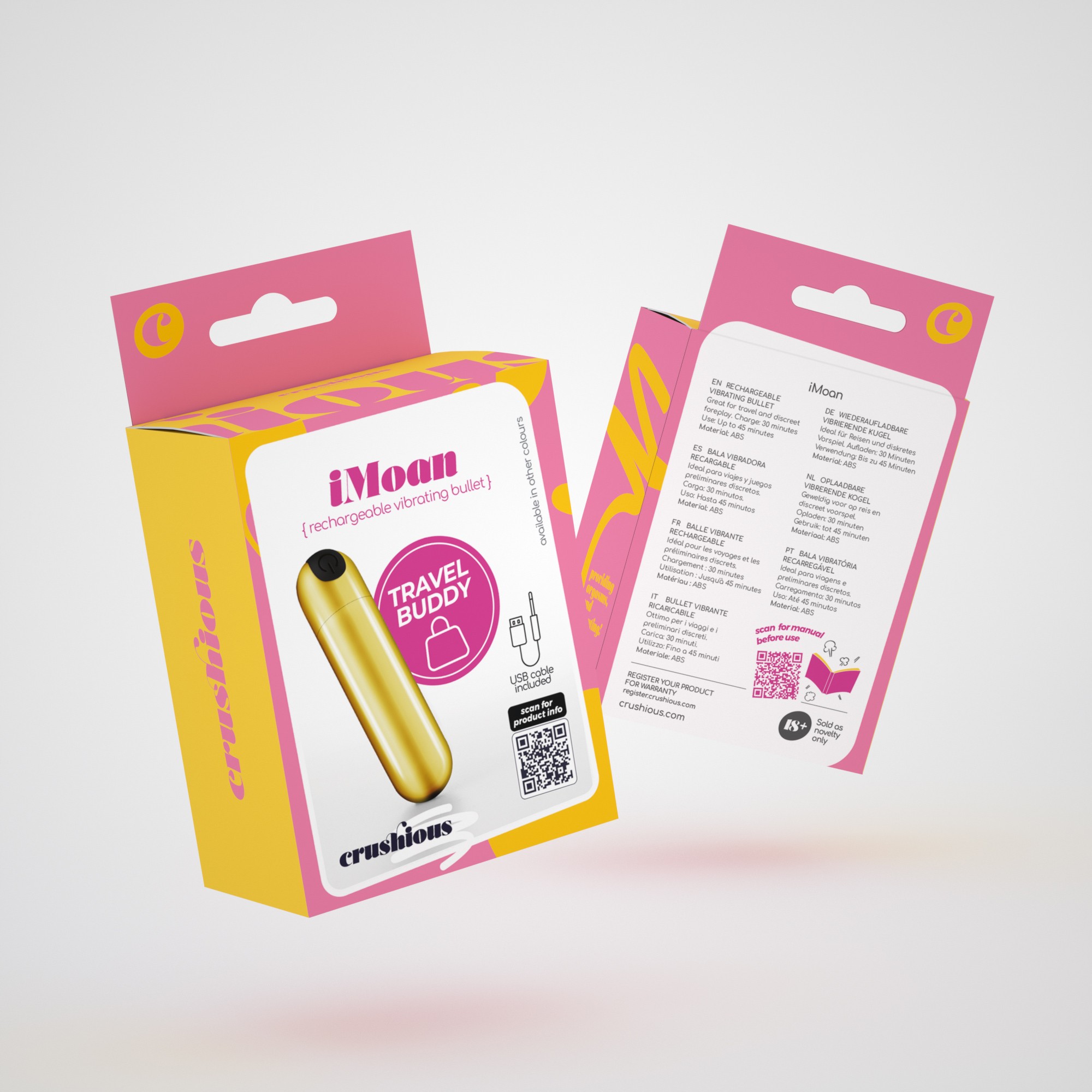 5 + 1 FREE CRUSHIOUS IMOAN RECHARGEABLE VIBRATING BULLET GOLDEN