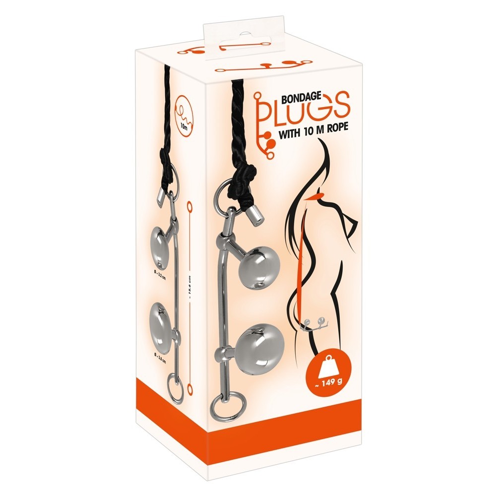 BONDAGE PLUGS WITH 10 M ROPE