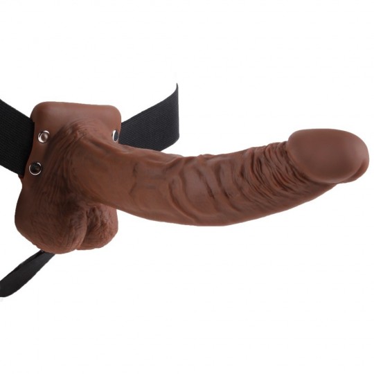 9&quot; HOLLOW STRAP-ON WITH BALLS