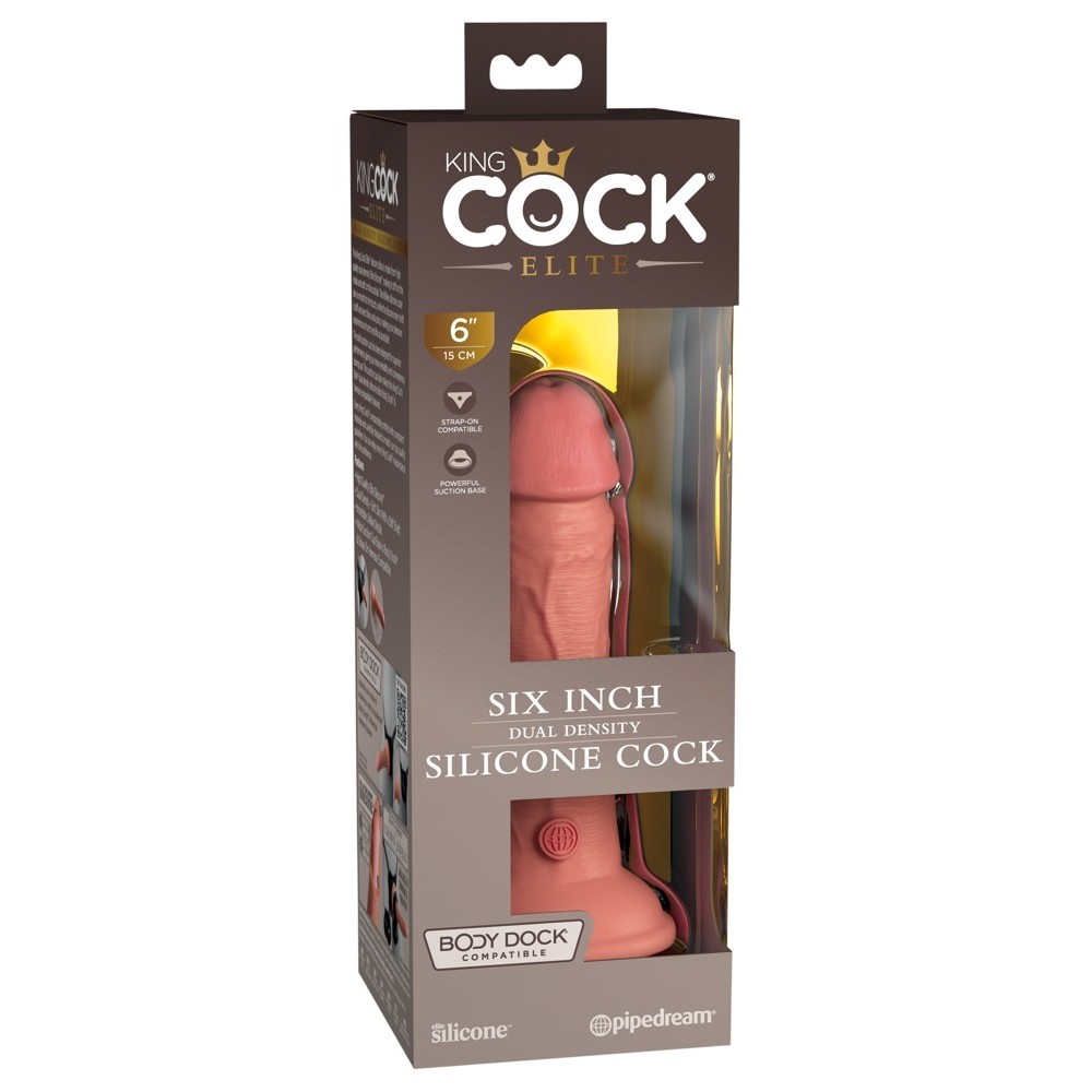 6\&quot; DUAL DENSITY SILICONE COCK