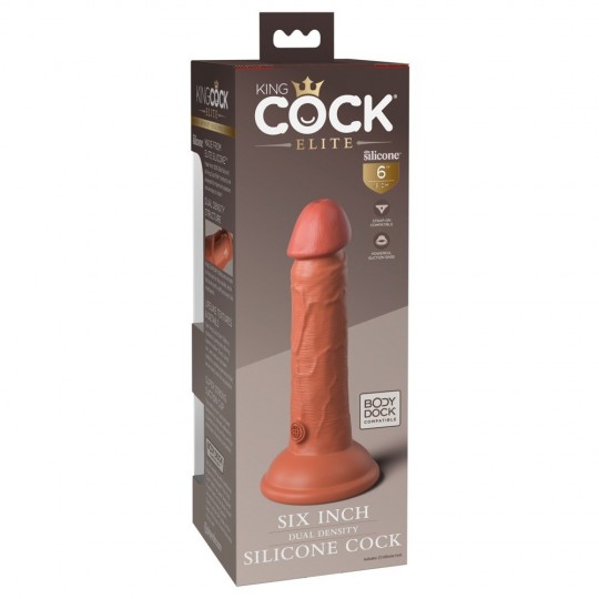 6&quot; DUAL DENSITY SILICONE COCK