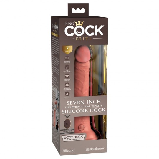 7\&quot; VIBRATING + DUAL DENSITY SILICONE COCK WITH REMOTE