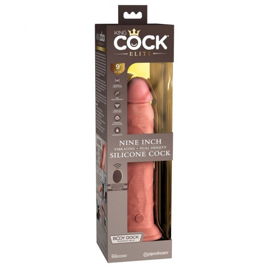 9&quot; VIBRATING + DUAL DENSITY SILICONE COCK WITH REMOTE