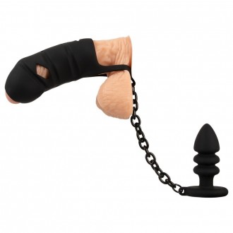 JAULA PARA PÉNIS COM PLUG ANAL BLACK VELVETS