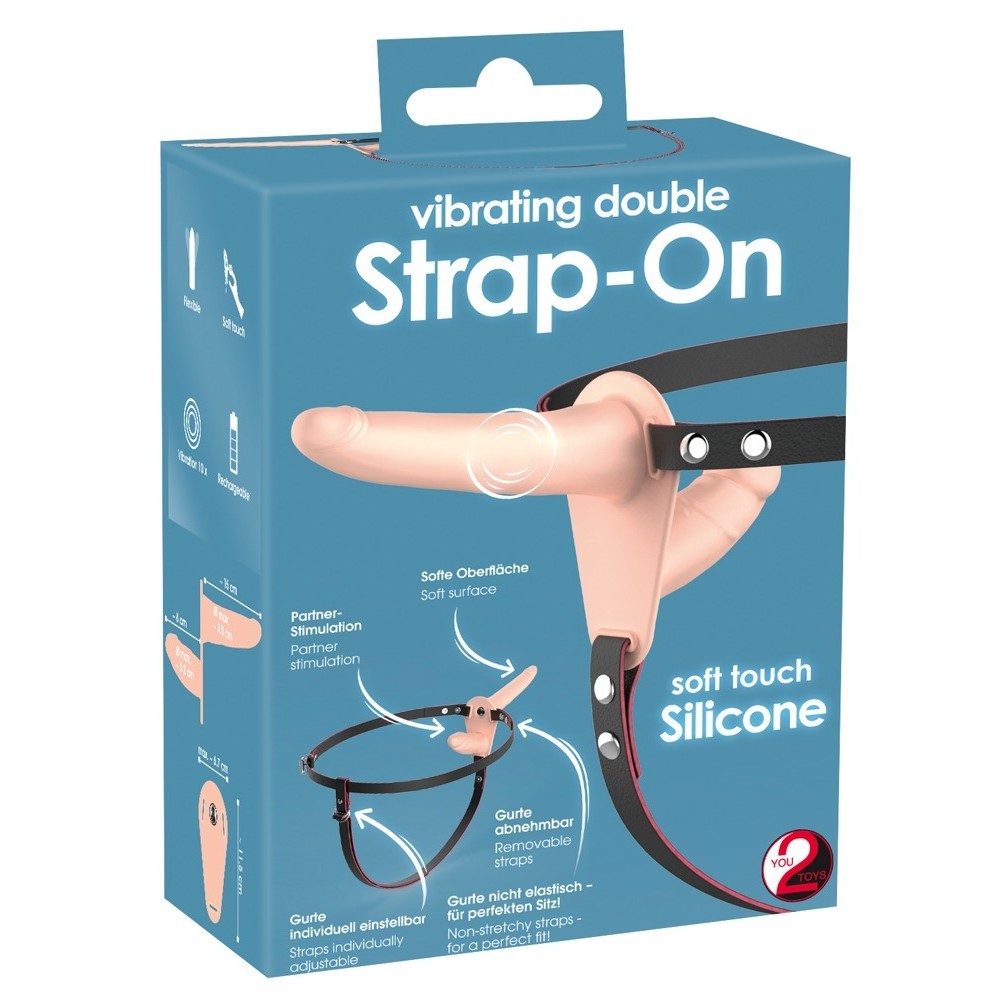 VIBRATING DOUBLE STRAP-ON