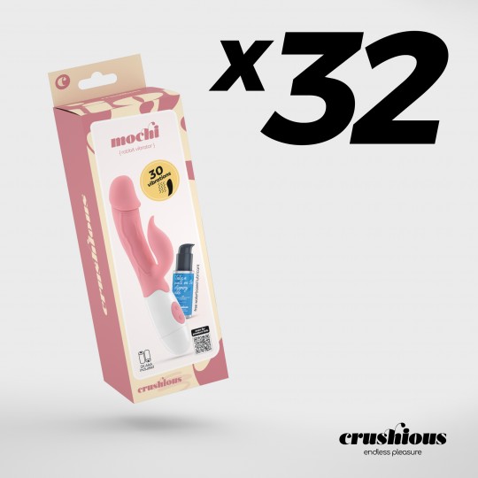 CONFEZIONE DA 32 ROSA MOCHI STIMOLATORE CLITORIDEO VIBRATORE CON LUBRIFICANTE A BASE D&#039;ACQUA INCLUSO CRUSHIOUS