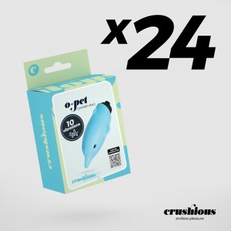 PACK DE 24 O-PET DELFÍN CON BALA DE 10 VIBRACIONES AZUL CRUSHIOUS