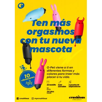 O-PET COELHO COM BALA DE 10 VIBRAÇÕES ROSA CRUSHIOUS