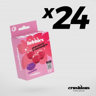 PACK DE 24 BOULES D'HUILE À BAISER LUBBIES CRUSHIOUS FRAISE & CHAMPAGNE