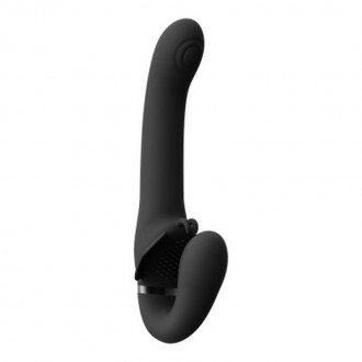 SATU - PULSE-WAVE AND VIBRATING STRAPLESS STRAPON - BLACK