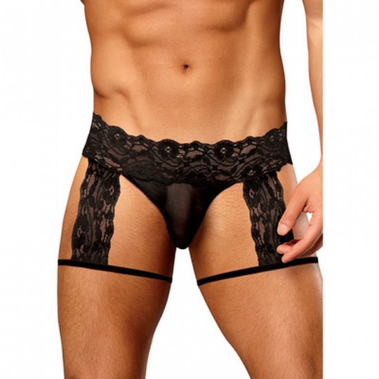 MALE POWER G-STRING GARTER SHORT BLACK