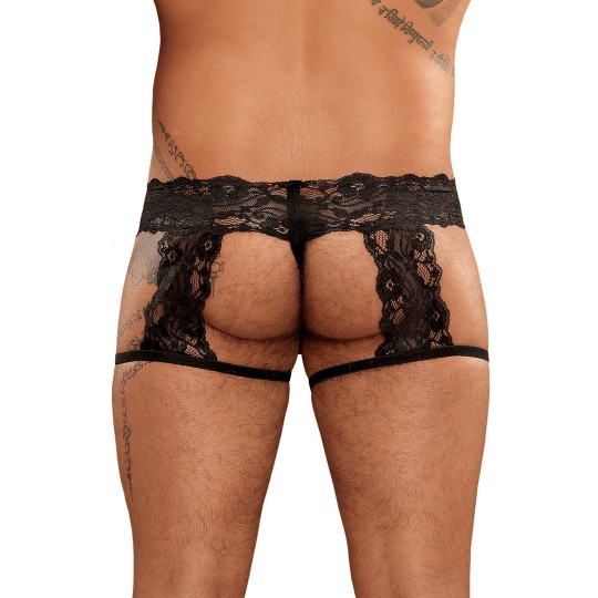 MALE POWER G-STRING GARTER SHORT BLACK