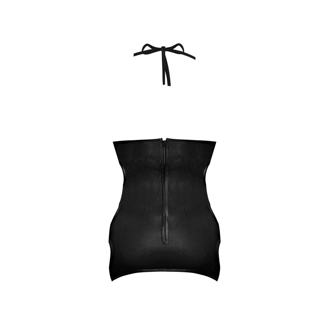 SELENE - SEXY FAUX LEATHER MINI DRESS WITH SIDE OPENINGS