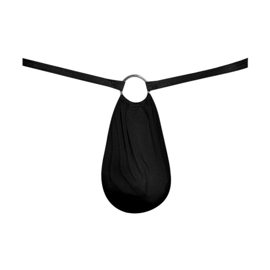 G-STRING WITH RING AT THE FRONT BLACK