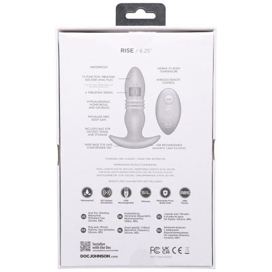 RISE - SILICONE ANAL PLUG WITH REMOTE CONTROL