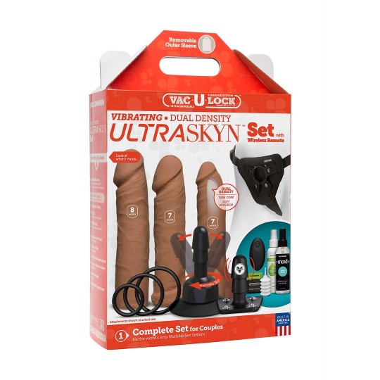 VIBRATING DUAL DENSITY ULTRASKYN TOYS SET + REMOTE CONTROL