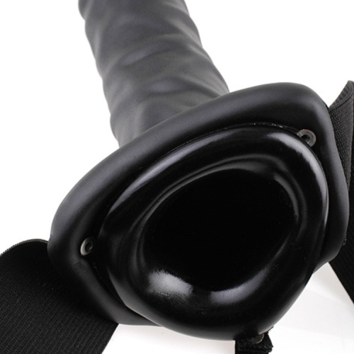 STRAP-ON OCO COM VIBRAÇÃO 8&#039;&#039; VIBRATING HOLLOW FETISH FANTASY SERIES PRETO