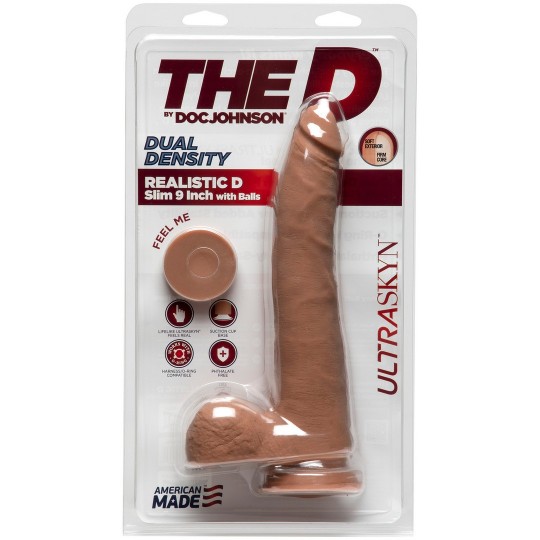 D SLIM - REALISTIC ULTRASKYN DILDO WITH BALLS - 2 PIECES