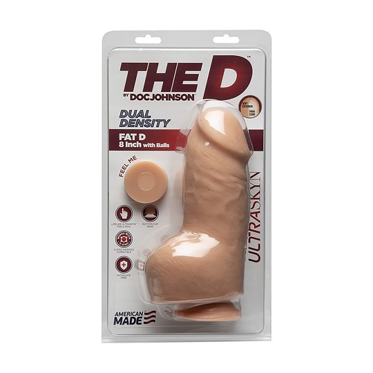 FAT D - REALISTIC ULTRASKYN DILDO WITH BALLS - 8 / 20 CM