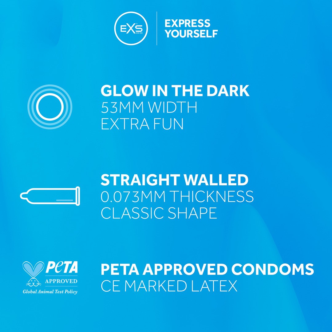 EXS GLOW - CONDOMS - 3 PIECES