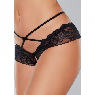 OPEN PANTY WITH LACE CRISS CROSS BAND - ONE SIZE