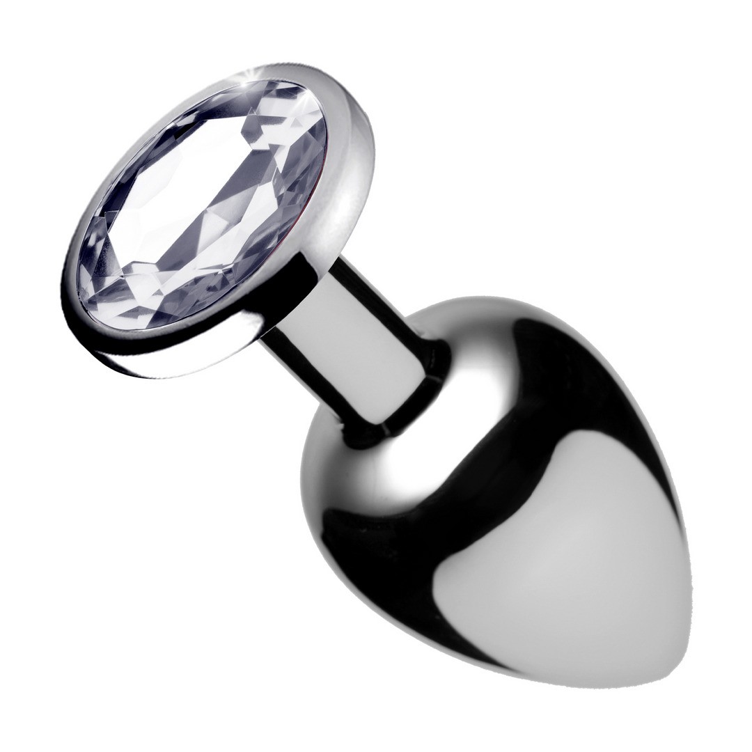 CLEAR GEM ANAL PLUG MEDIUM - CLEAR