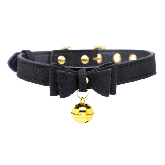 GOLDEN KITTY - CAT BELL COLLAR - BLACK/GOLD