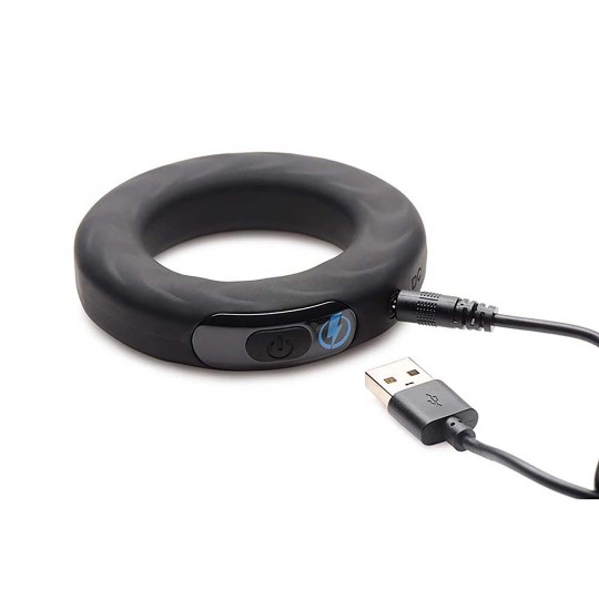 VIBRATING AND E-STIM SILICONE COCKRING + REMOTE CONTROL