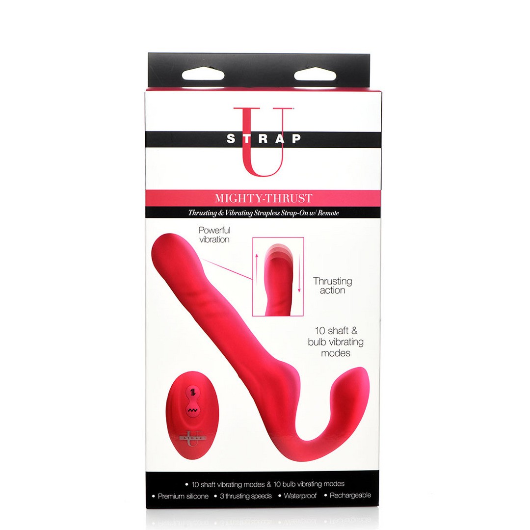 MIGHTY-THRUST - THRUSTING AND VIBRATING STRAPLESS STRAP-ON WITH REMOTE CONTROL