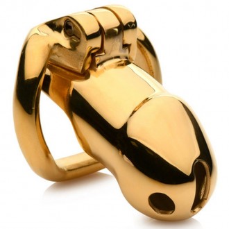 MIDAS LOCKING CHASTITY CAGE - 18K GOLD-PLATED - GOLD