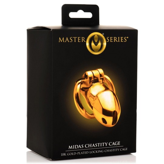 MIDAS LOCKING CHASTITY CAGE - 18K GOLD-PLATED - GOLD