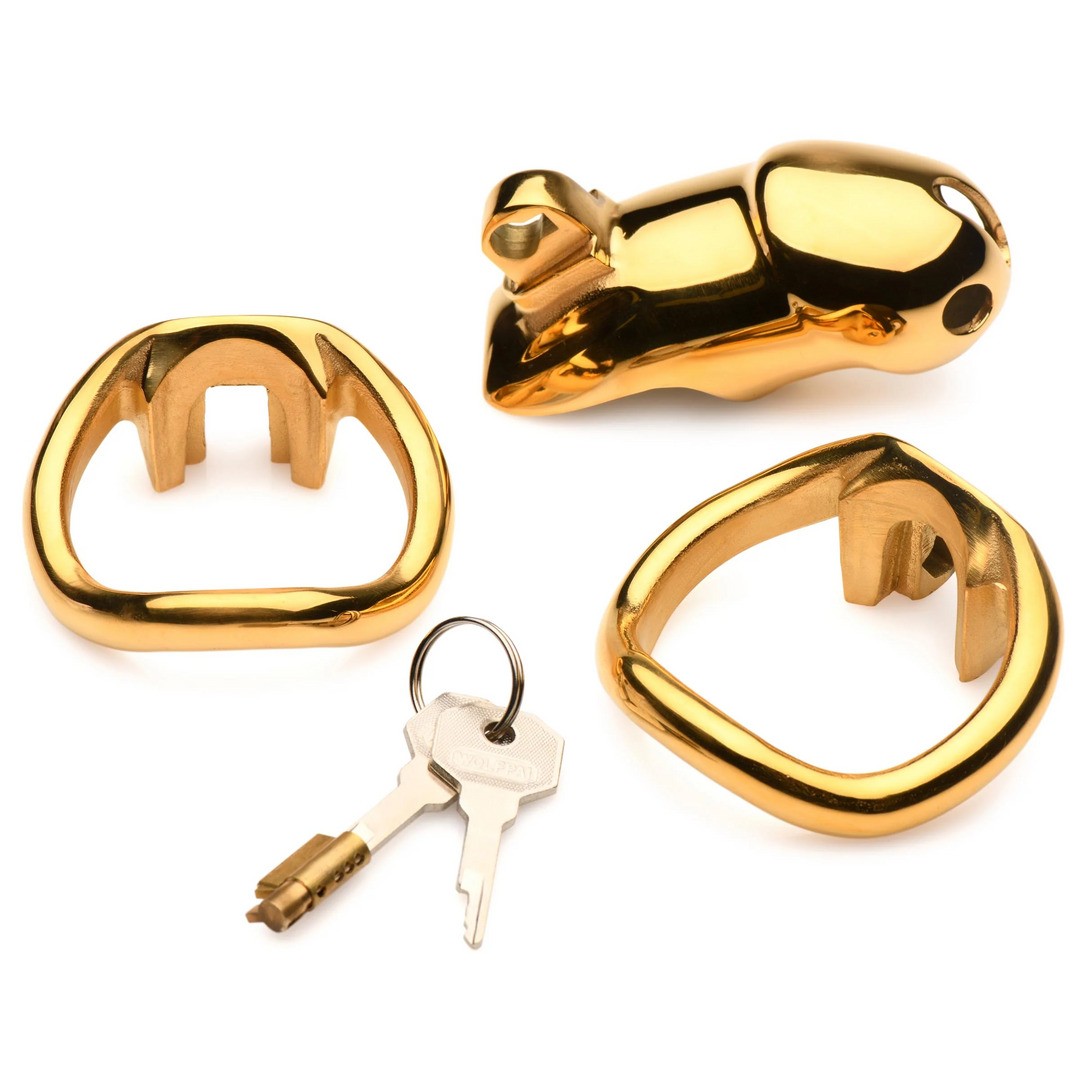 MIDAS LOCKING CHASTITY CAGE - 18K GOLD-PLATED - GOLD