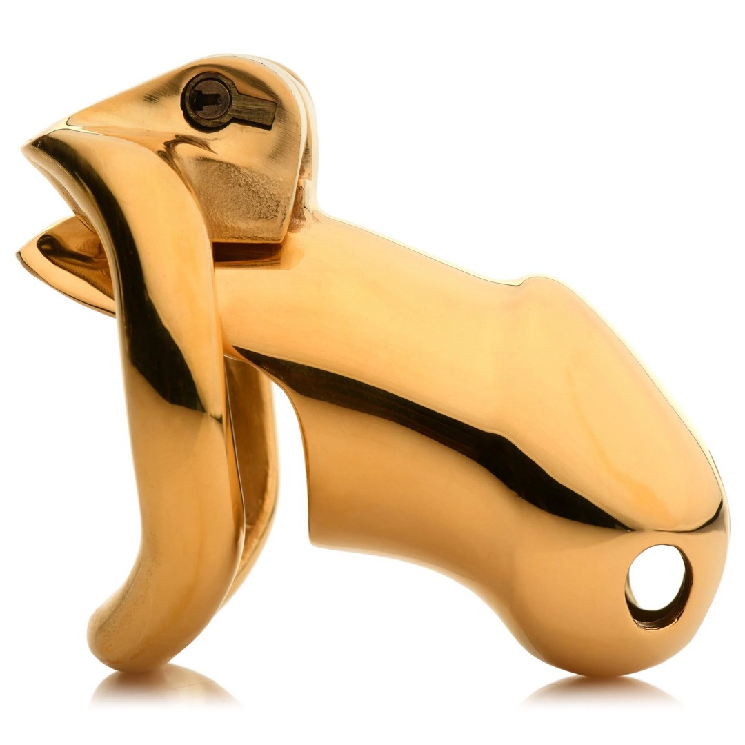 MIDAS LOCKING CHASTITY CAGE - 18K GOLD-PLATED - GOLD