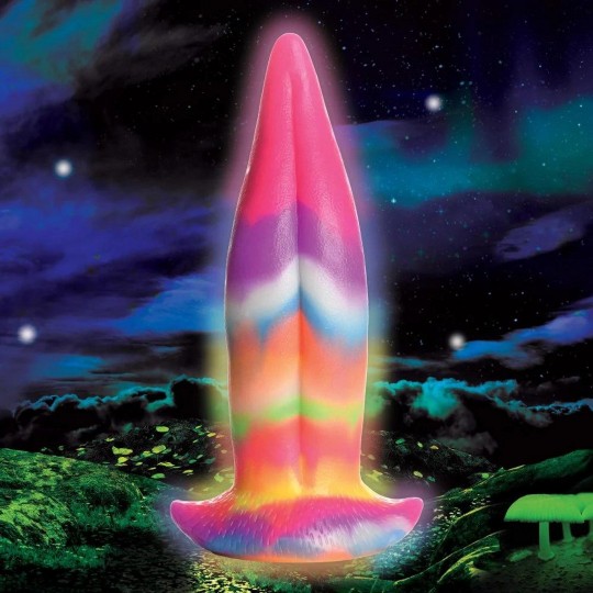 UNICORN TONGUE - GLOW IN THE DARK - SILICONE DILDO - RAINBOW