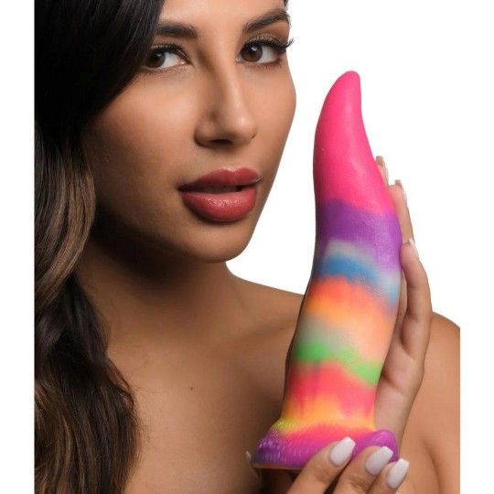 UNICORN TONGUE - GLOW IN THE DARK - SILICONE DILDO - RAINBOW