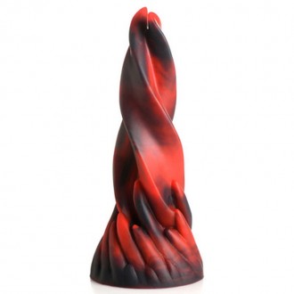 HELL KISS TWISTED TONGUES SILICONE DILDO - RED