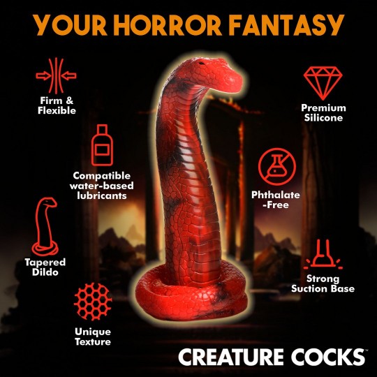 KING COBRA - SILICONE DILDO - RED