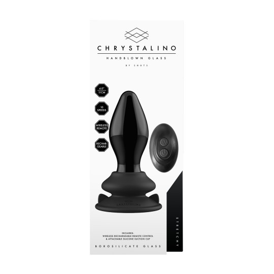 STRETCHY - GLASS VIBRATOR WITH SUCTION CUP