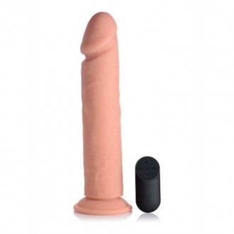 VIBRATING SILICONE DILDO WITH REMOTE CONTROL - 10 / 25,5 CM