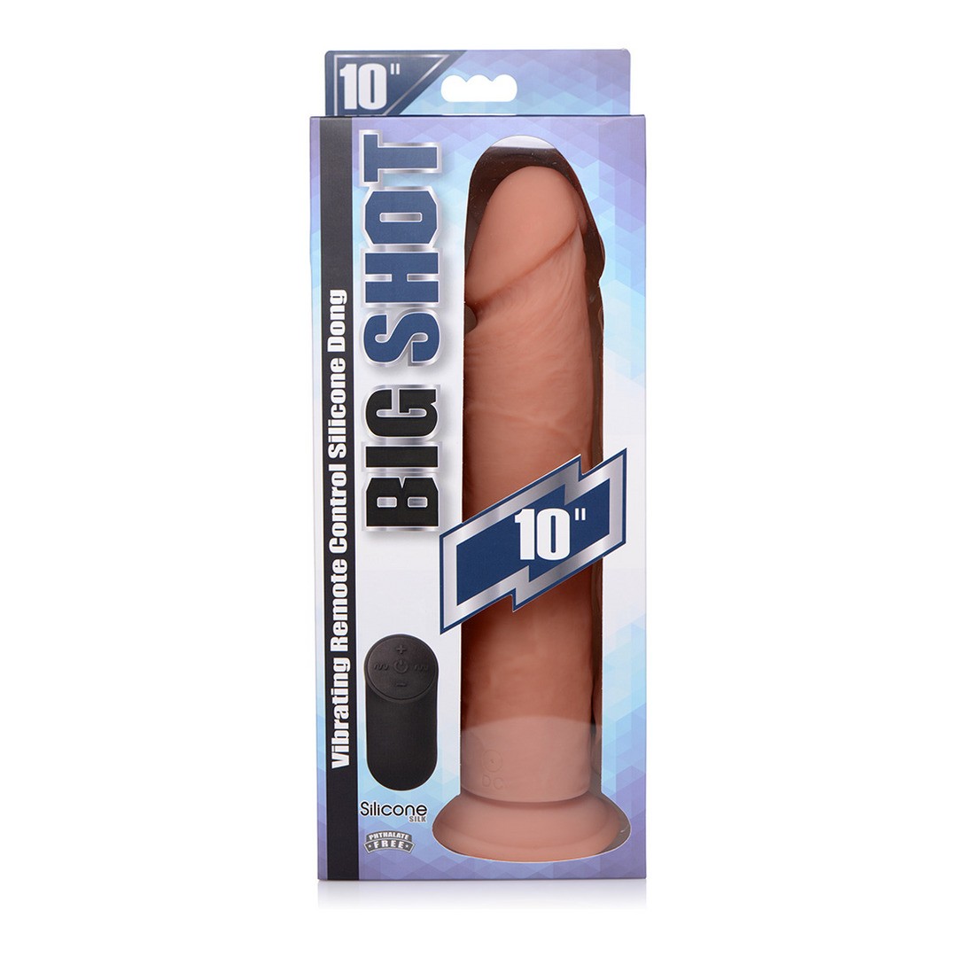 VIBRATING SILICONE DILDO WITH REMOTE CONTROL - 10 / 25,5 CM