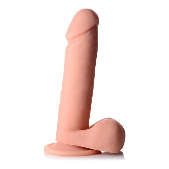 VIBRATING REMOTE CONTROL SILICONE DILDO WITH BALLS - 8 / 20,5 CM