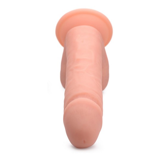 VIBRATING REMOTE CONTROL SILICONE DILDO WITH BALLS - 8 / 20,5 CM