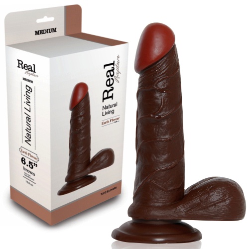 DILDO REALÍSTICO REAL RAPTURE EARTH FLAVOUR 6.5&#039;&#039; NEGRO