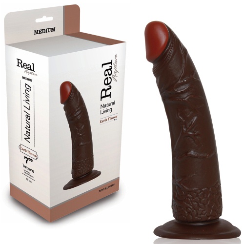 DILDO REALISTICO VERO RAPIMENTO TERRA SAPORE 7 &quot; NERO