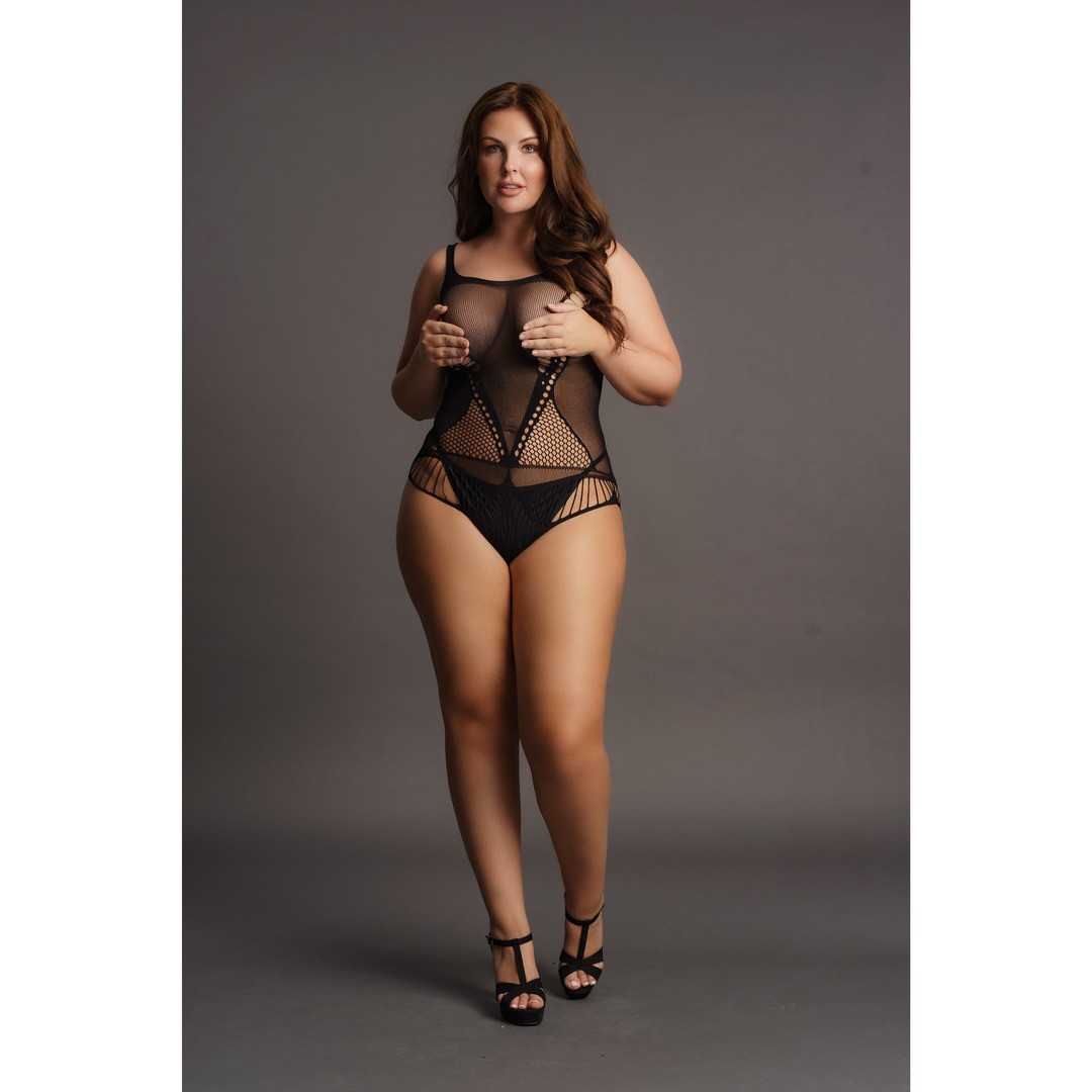 CONTRAST NET TEDDY - PLUS SIZE