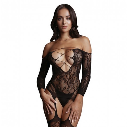 CRISS CROSS NECK BODYSTOCKING - ONE SIZE