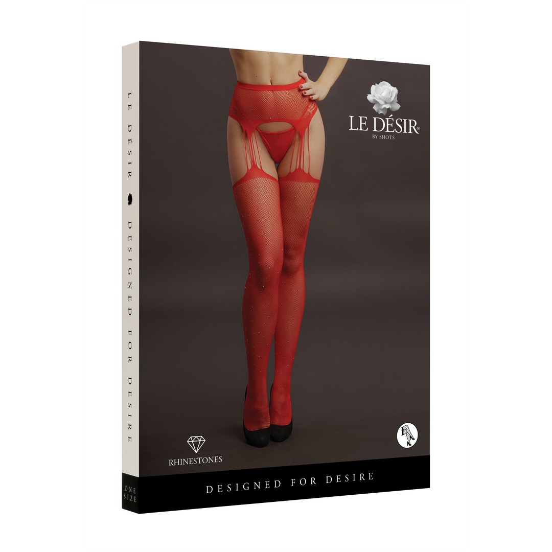 SUSPENDER RHINESTONE PANTYHOSE - ONE SIZE