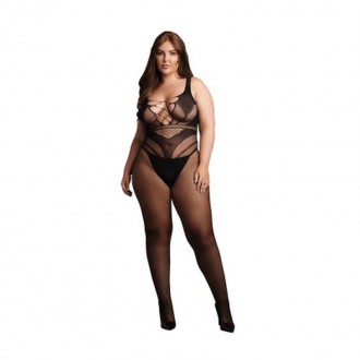 BODYSTOCKING WITH ACCENTUATED LINES - OSX - BLACK