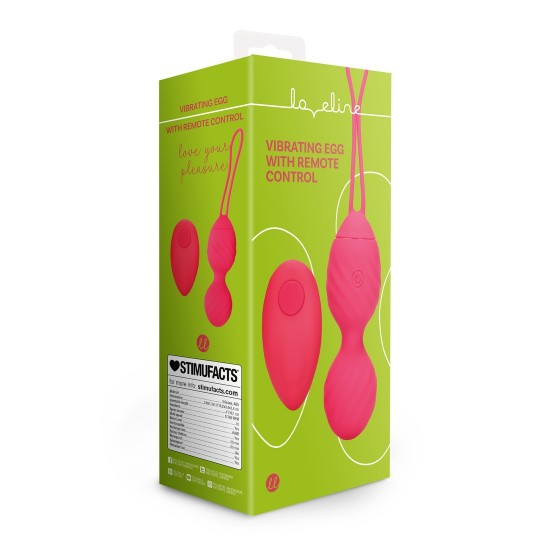 VIBRATING EGG WITH REMOTE CONTROL - STRAWBERRY RED