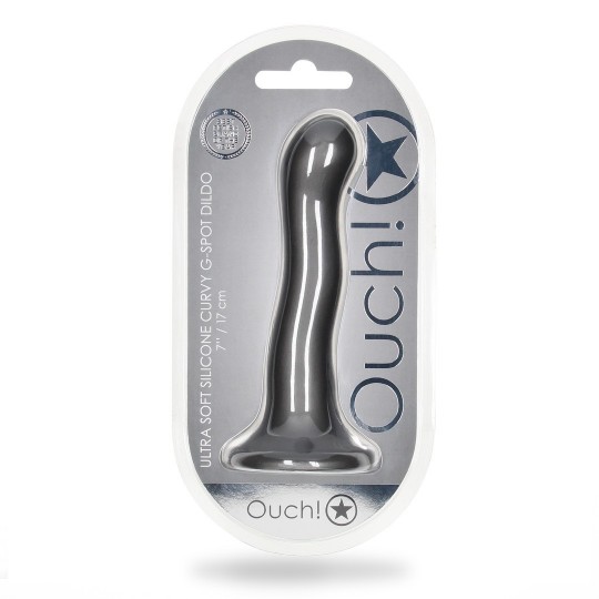 ULTRA SOFT SILICONE CURVY G-SPOT DILDO - 7&#039; / 17 CM